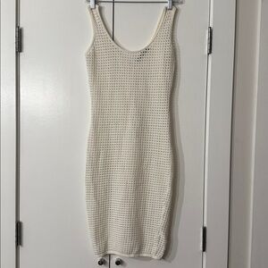 Naked Wardrobe Cream Knit Swim Coverup